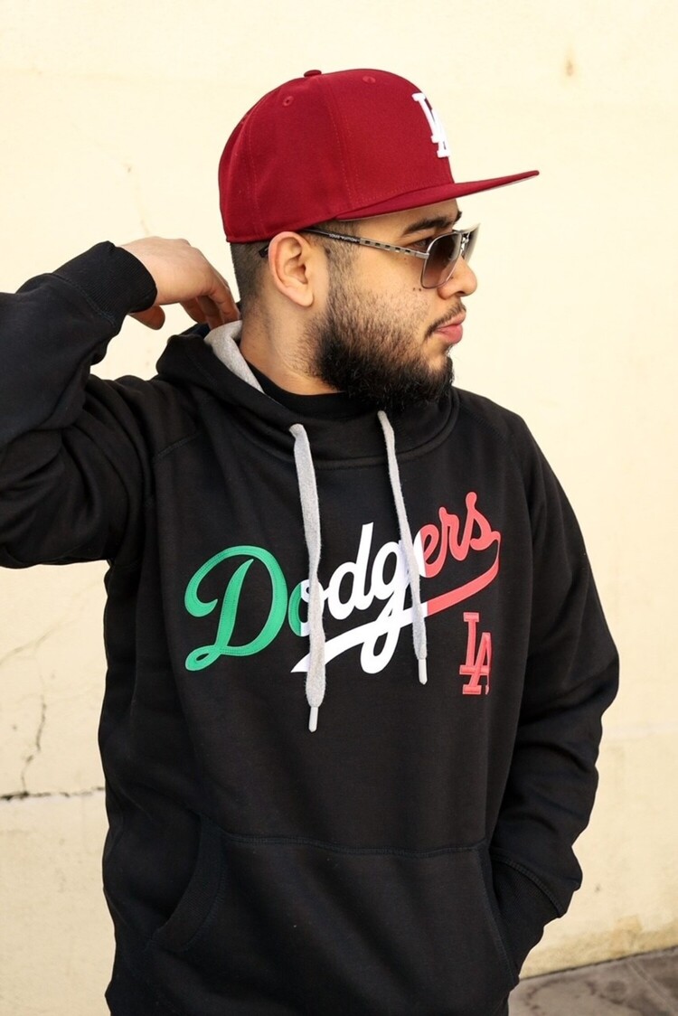 Antigua LA Mexico Pullover Hoodie Black w/Red LA