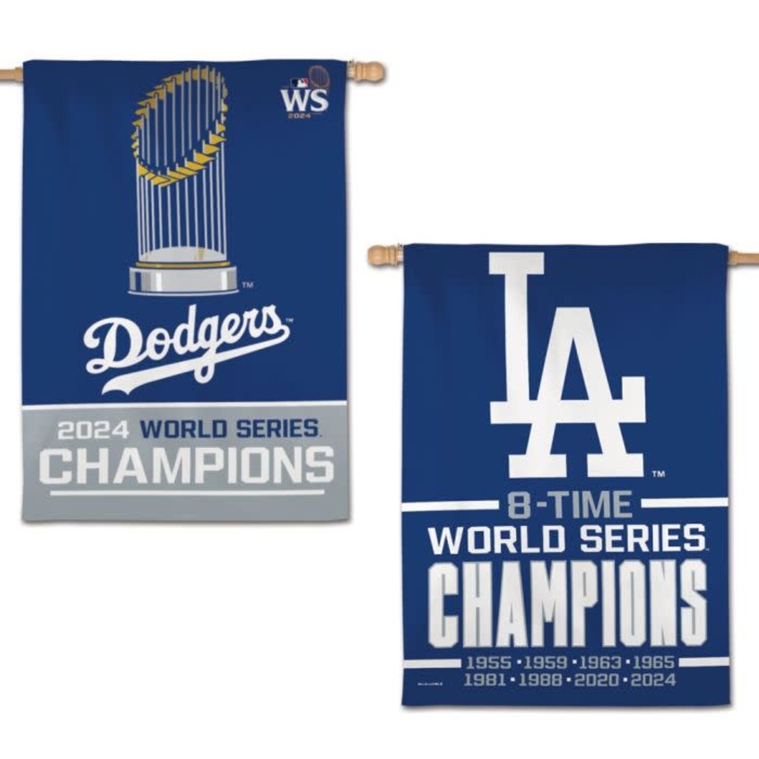 LA Dodgers 2024 World Series Champions 28 in x 40 in 2-Sided Flag