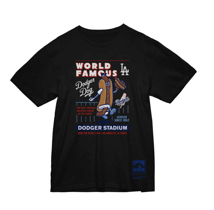 Mitchell and Ness LA Dodgers M&N World Famous Dodger Dogs Black T-Shirt