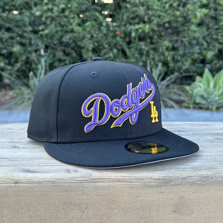 New Era LA Black Wordmark Purple Gold