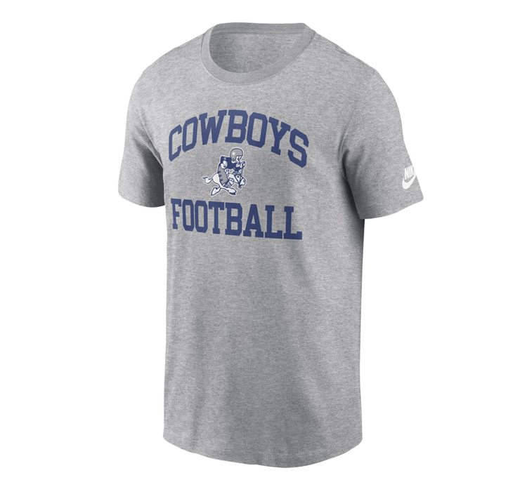 Nike Dallas Cowboys Men's Nike Rewind Logo Essential Tee Heather Gray