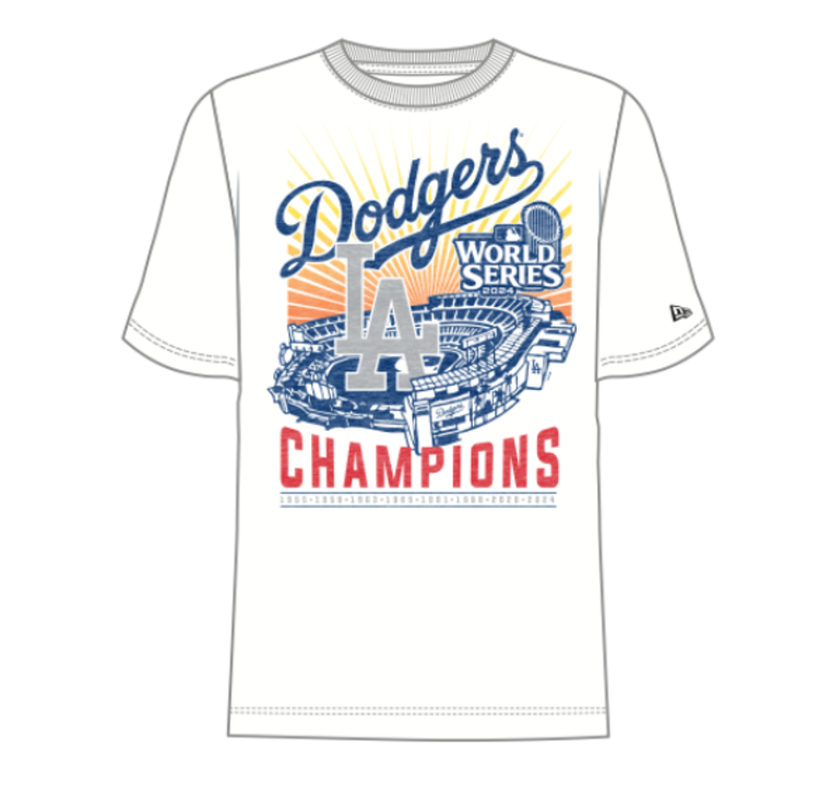 New Era LA M White Stadium 2024 WS Champs T-Shirt