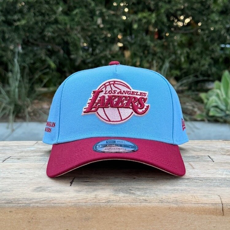 New Era Lakers Sky Blue/Cardinal Outline Side Patch Blush UV 940AF