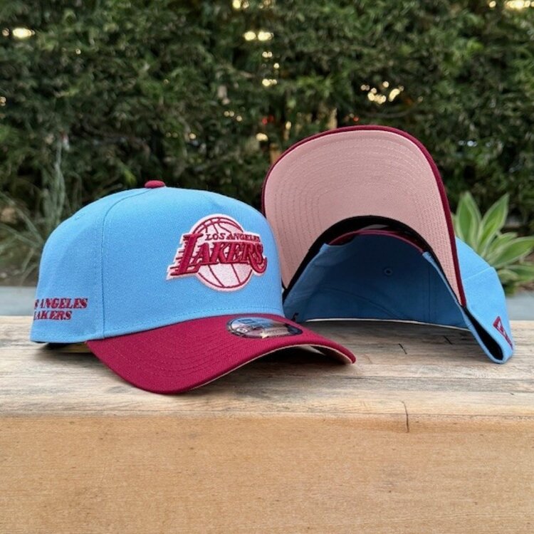 New Era Lakers Sky Blue/Cardinal Outline Side Patch Blush UV 940AF