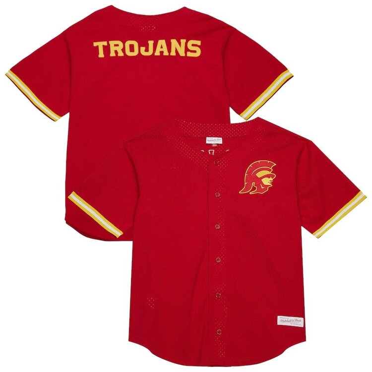 Mitchell and Ness USC Trojans M&N Men's Gametime Mesh Button Front Jersey