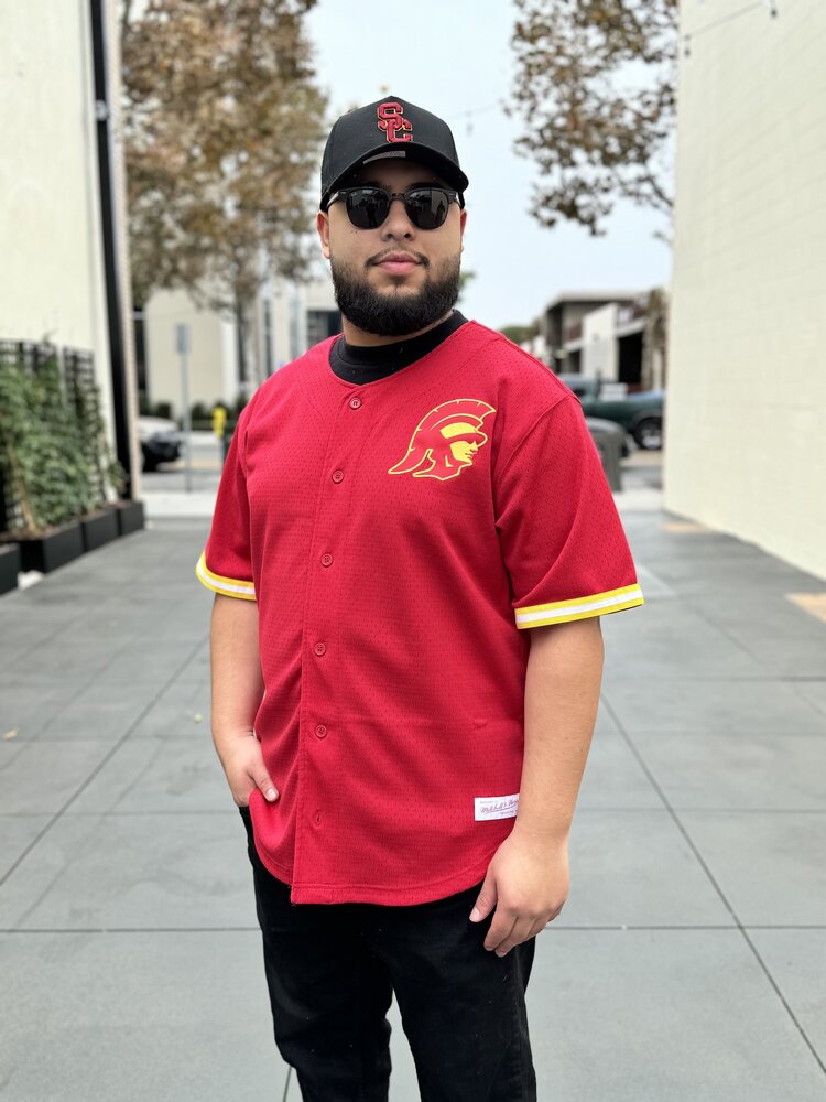 Mitchell and Ness USC Trojans M&N Men's Gametime Mesh Button Front Jersey