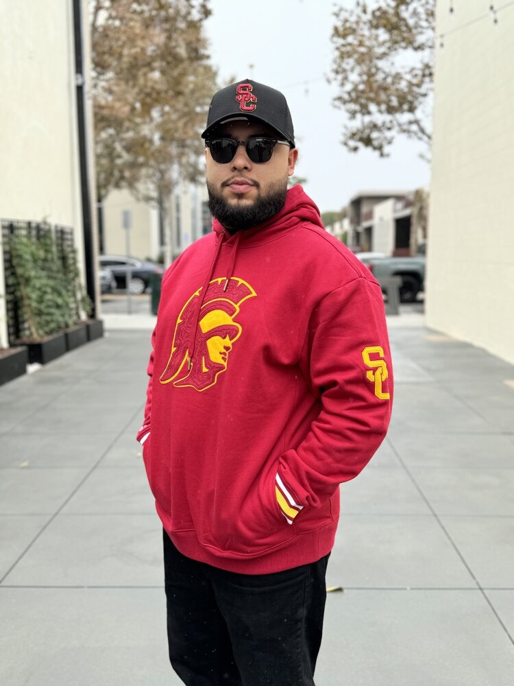 Mitchell and Ness USC Trojan Head Chainstitch Fleece Hoodie