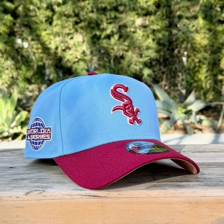 New Era White Sox Sky Blue/Cardinal Outline 2005 World Series Blush UV 940AF
