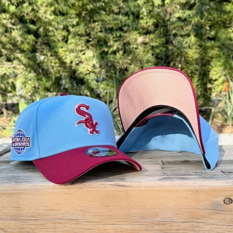 New Era White Sox Sky Blue/Cardinal Outline 2005 World Series Blush UV 940AF