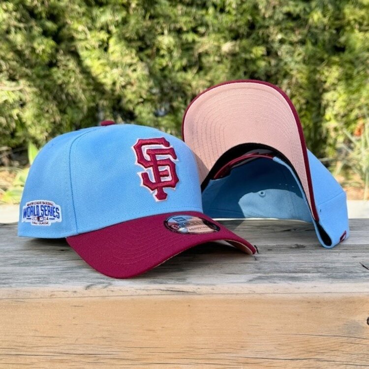 New Era SF Giants Sky Blue/Cardinal Outline 2014 World Series Blush UV 940AF