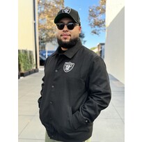 New Era Raiders Men's NE Varsity Wool Button Snap Jacket Black