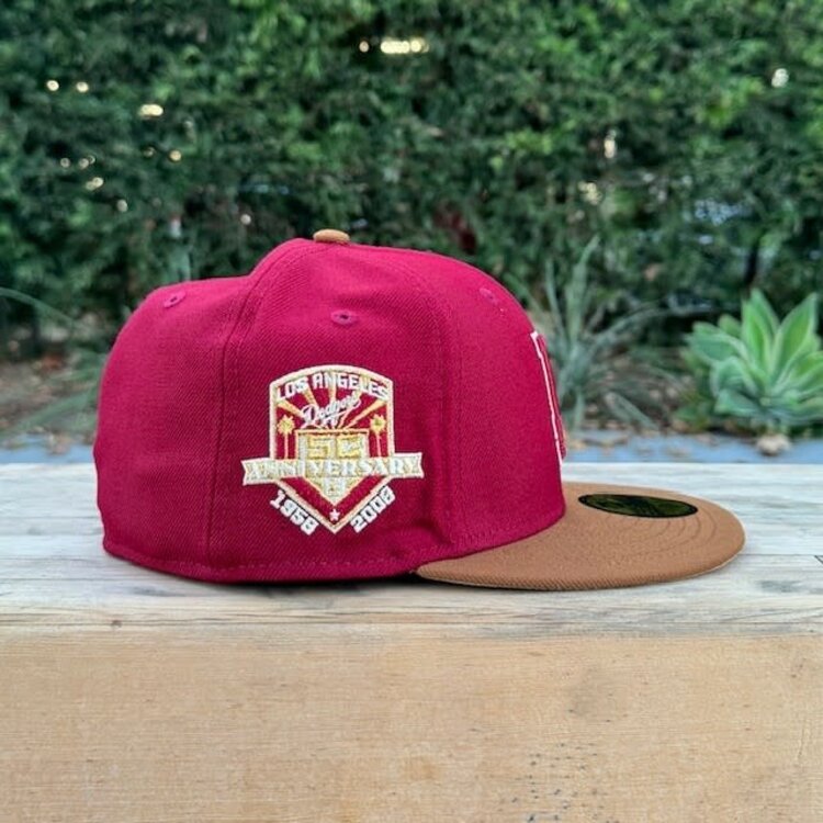 New Era LA Cardinal/Peanut 50th Anniv Khaki UV Fitted