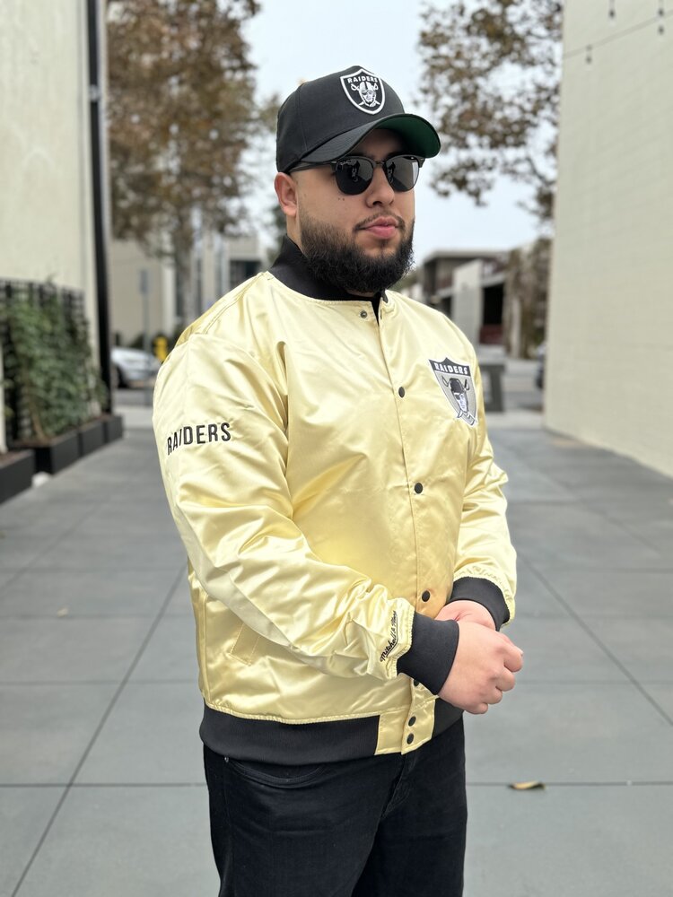 Mitchell and Ness Raiders M&N Fashion Lightweight Satin Jacket Gold