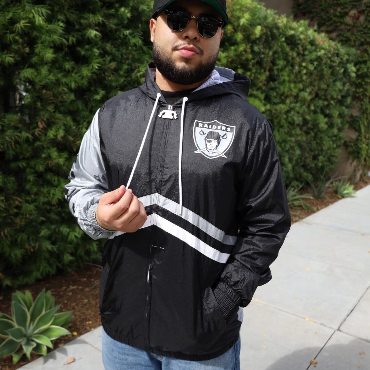 Raiders Men's M&N Undeniable F/Z Windbreaker - The Locker Raiders Men's M&N Undeniable F/Z Windbreaker - The Locker