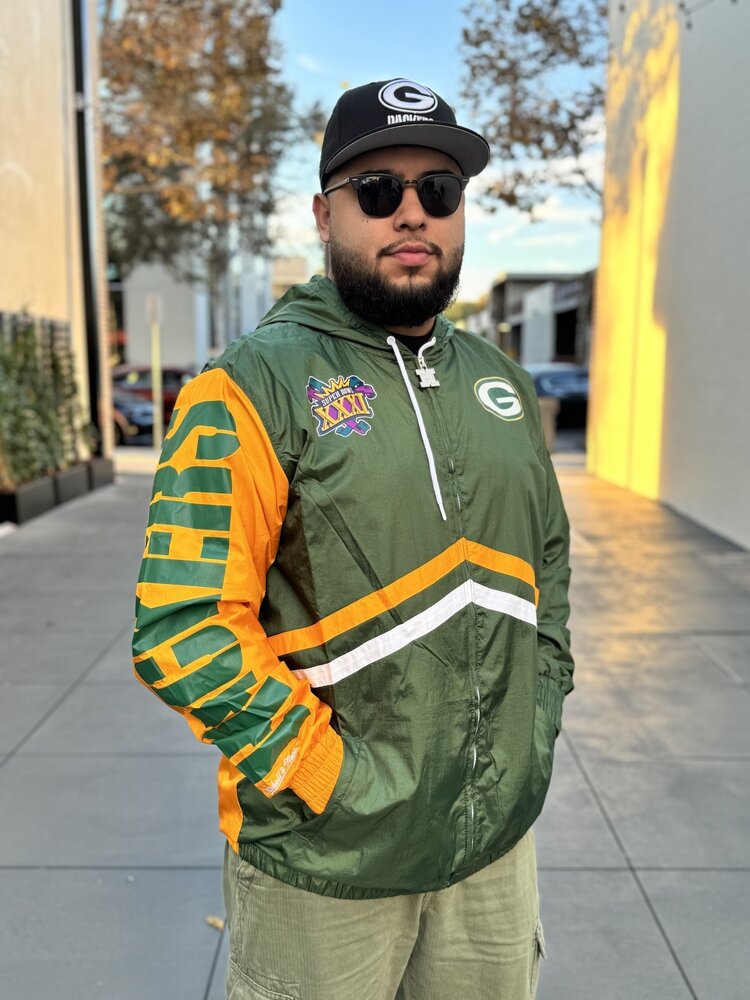 Mitchell and Ness Packers Men's M&N Undeniable F/Z Windbreaker