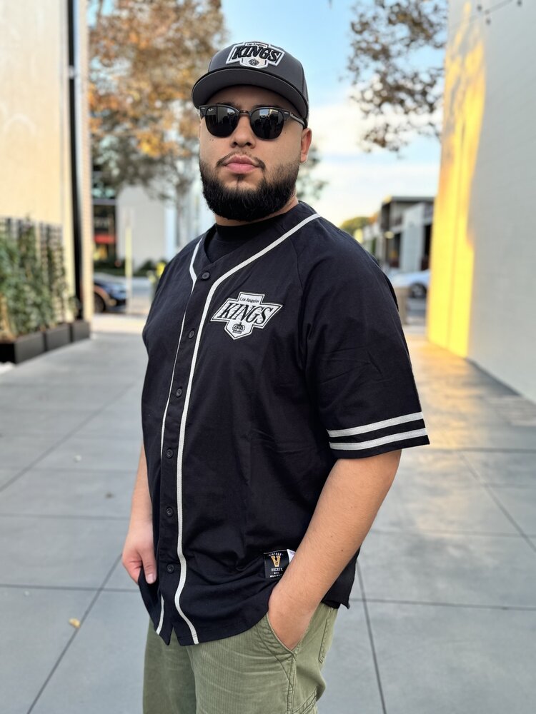 Mitchell and Ness LA Kings M&N Men's NHL Black Fashion Button Front Jersey