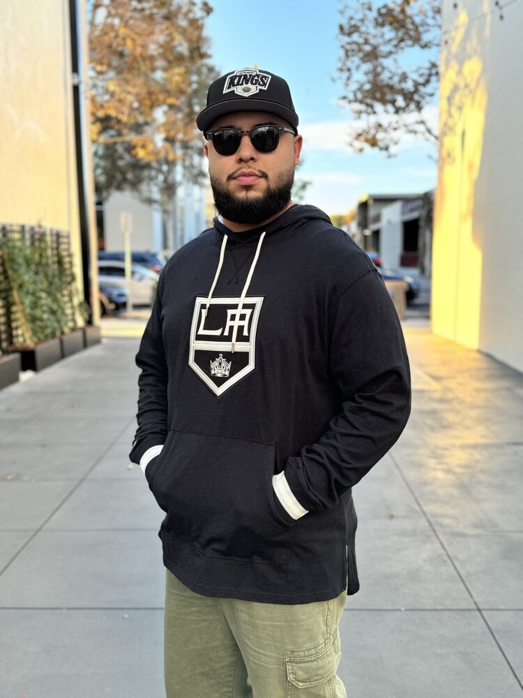 Mitchell and Ness LA Kings M&N Shield Logo Legendary Slub Long Sleeve Hoodie