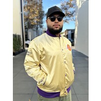 Mitchell and Ness LA Lakers M&N Lightweight Satin Jacket Light Gold