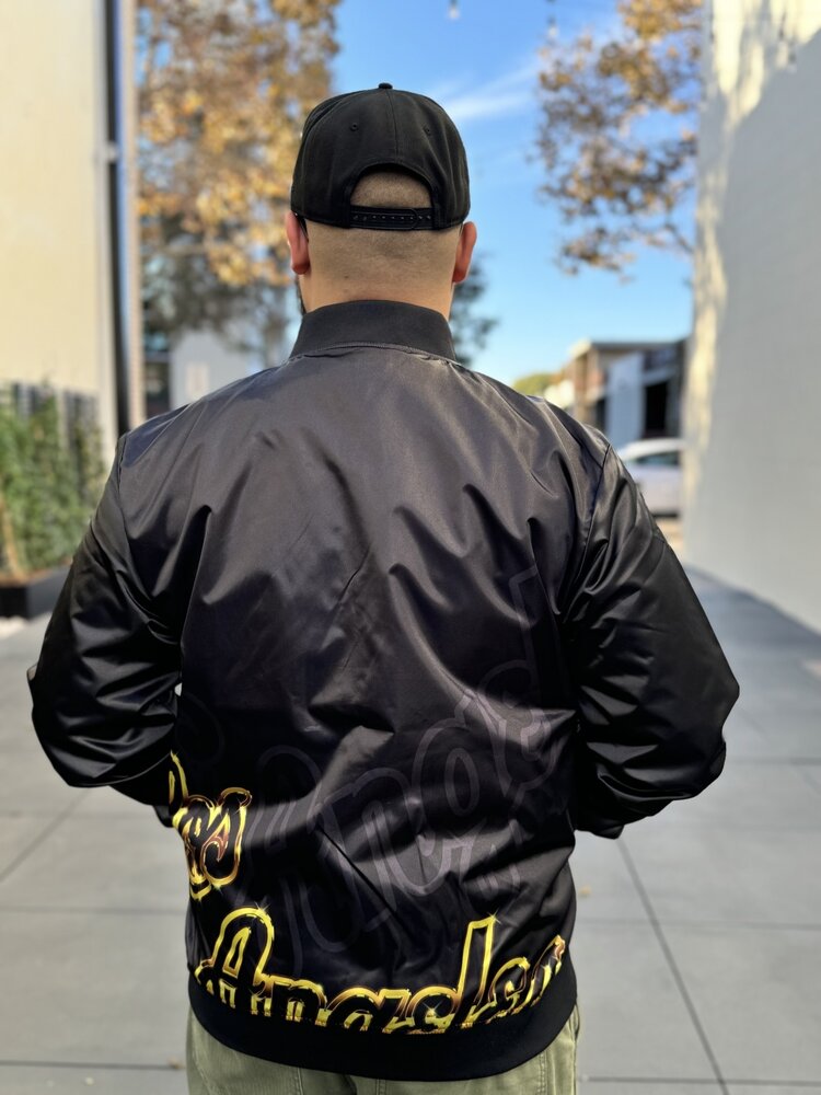 Mitchell and Ness LA Lakers M&N Big Face 4.0 Satin Jacket Black