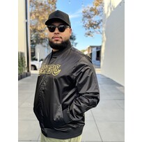 Mitchell and Ness LA Lakers M&N Big Face 4.0 Satin Jacket Black