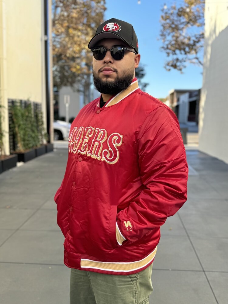 Starter 49ers Men's Starter Closer Reversible Varsity Jacket Red/Black