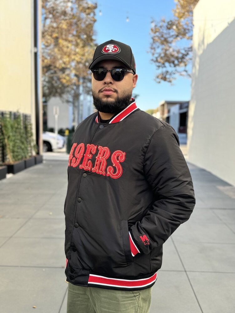 Starter 49ers Men's Starter Closer Reversible Varsity Jacket Red/Black
