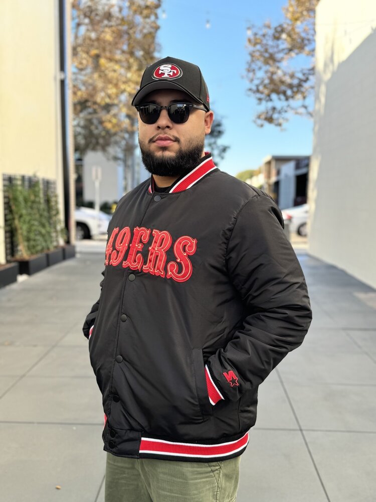 Starter 49ers Men's Starter Closer Reversible Varsity Jacket Red/Black