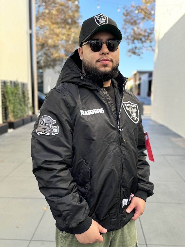 New Era Raiders Men's NE Black Hooded Alpha Jacket