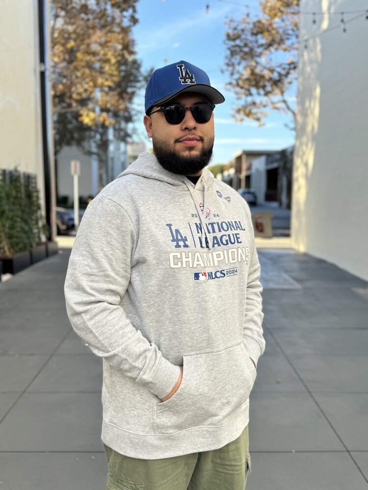 Fanatics Dodgers Men's Gray 2024 NLCS Locker Room Hoodie
