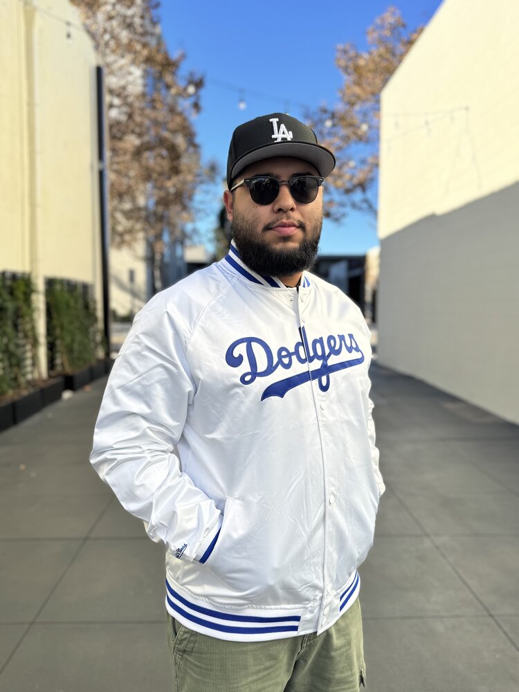Mitchell and Ness LA Dodgers M&N Lightweight Satin Jacket White