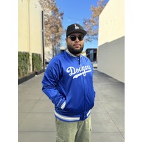 Mitchell and Ness LA Dodgers M&N Lightweight Satin Jacket Wordmark Royal