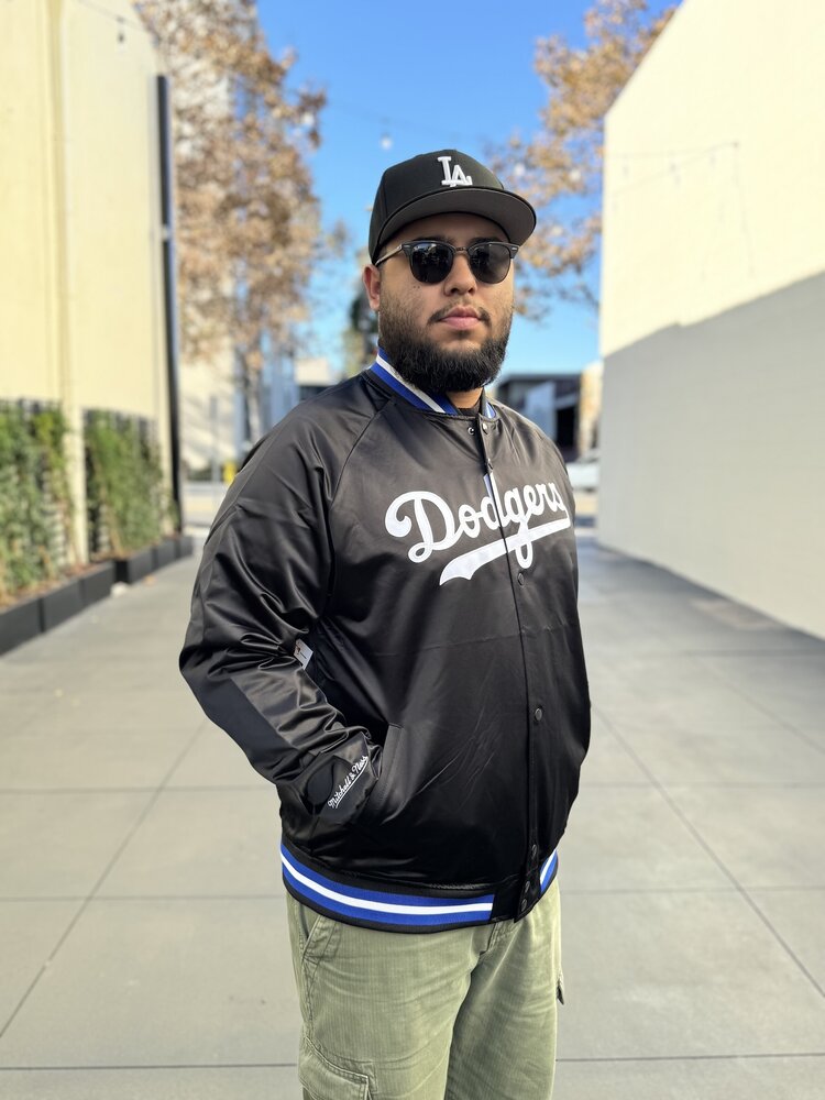 Mitchell and Ness LA Dodgers M&N Lightweight Satin Jacket Black