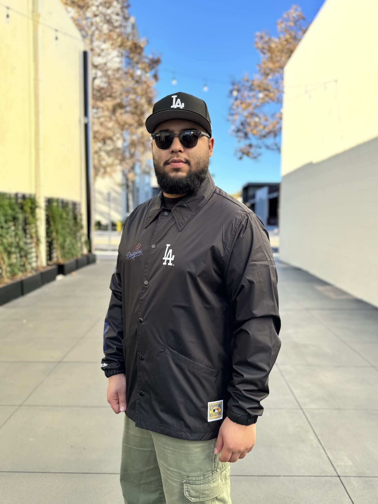 LA Dodgers M&N Coaches Jacket Black - The Locker Room of Downey