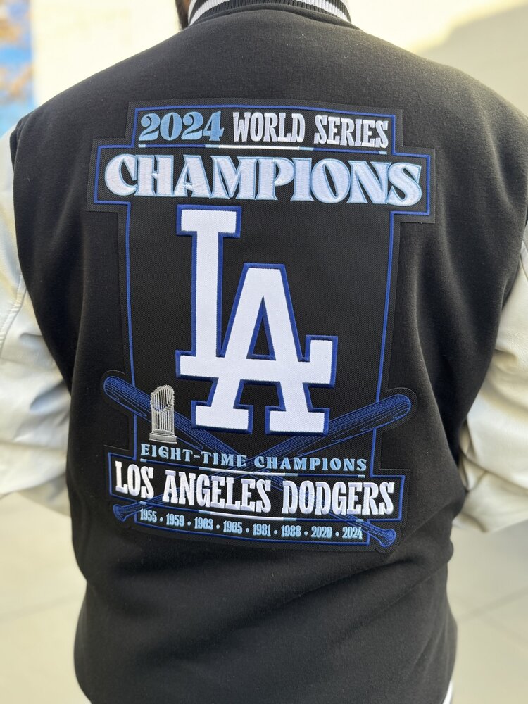 JH Design LA 2024 WS Champs Black White Button Snap Varsity Reversible Jacket