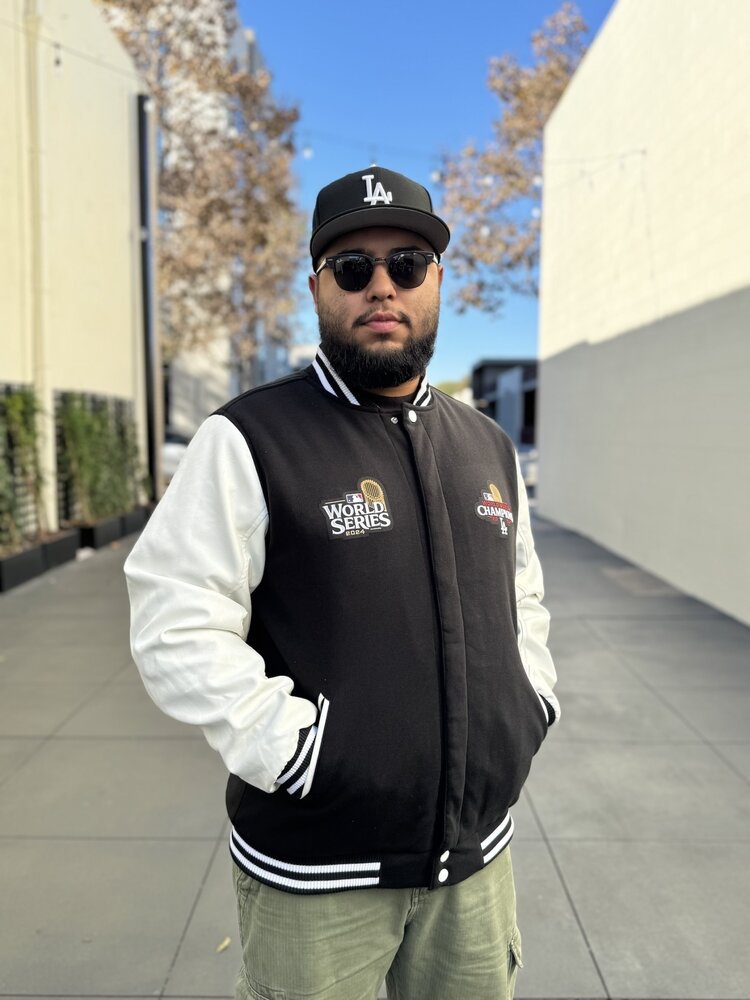 JH Design LA 2024 WS Champs Black White Button Snap Varsity Reversible Jacket