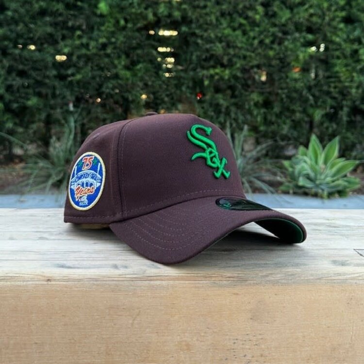 New Era White Sox Dark Brown Metallic Green 75 Years Comiskey 940 A-Frame