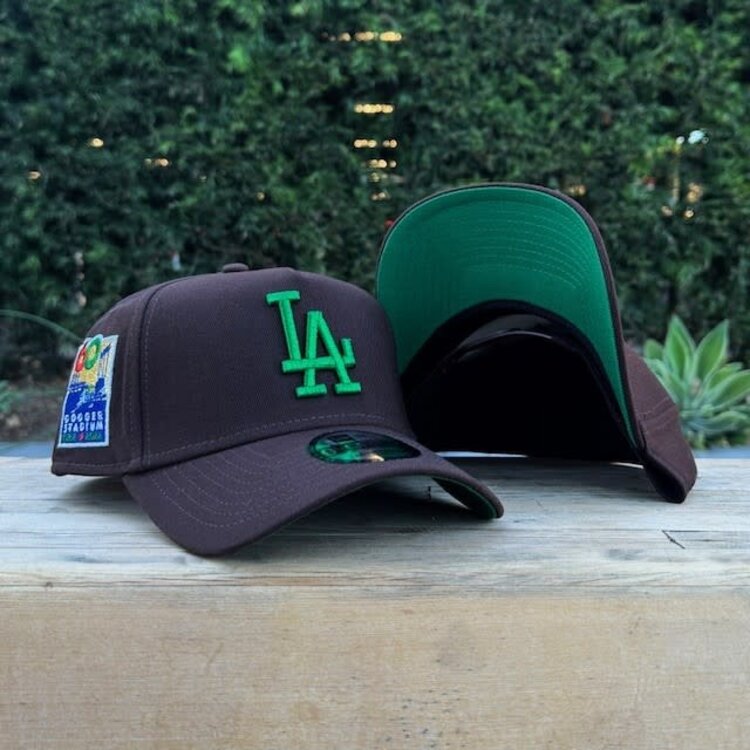 New Era LA Dark Brown Metallic Green 60th Stadium 940 A-Frame