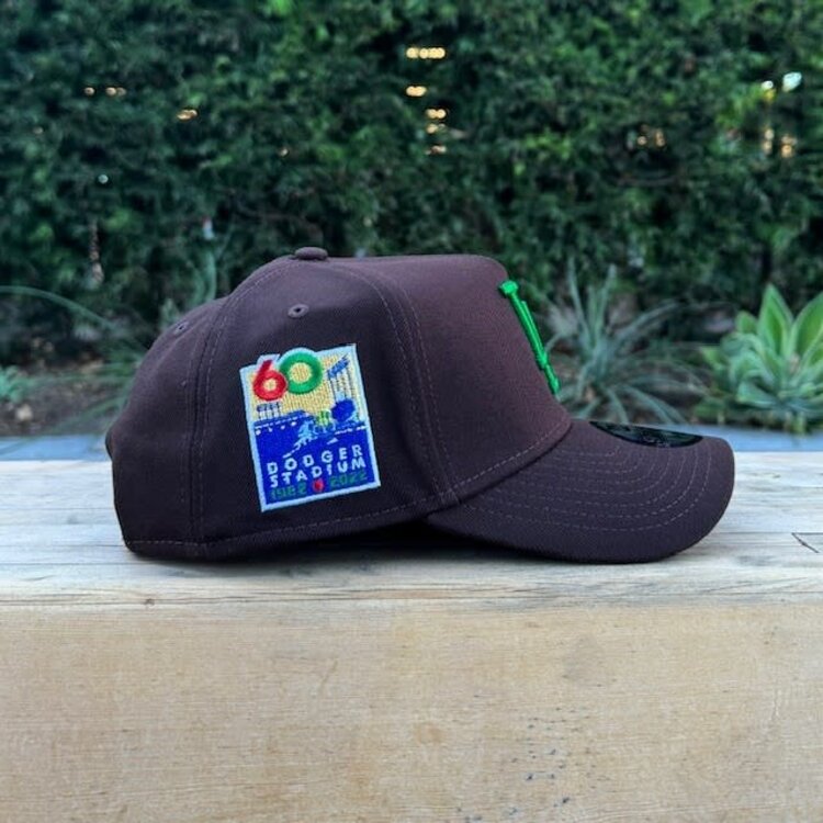 New Era LA Dark Brown Metallic Green 60th Stadium 940 A-Frame