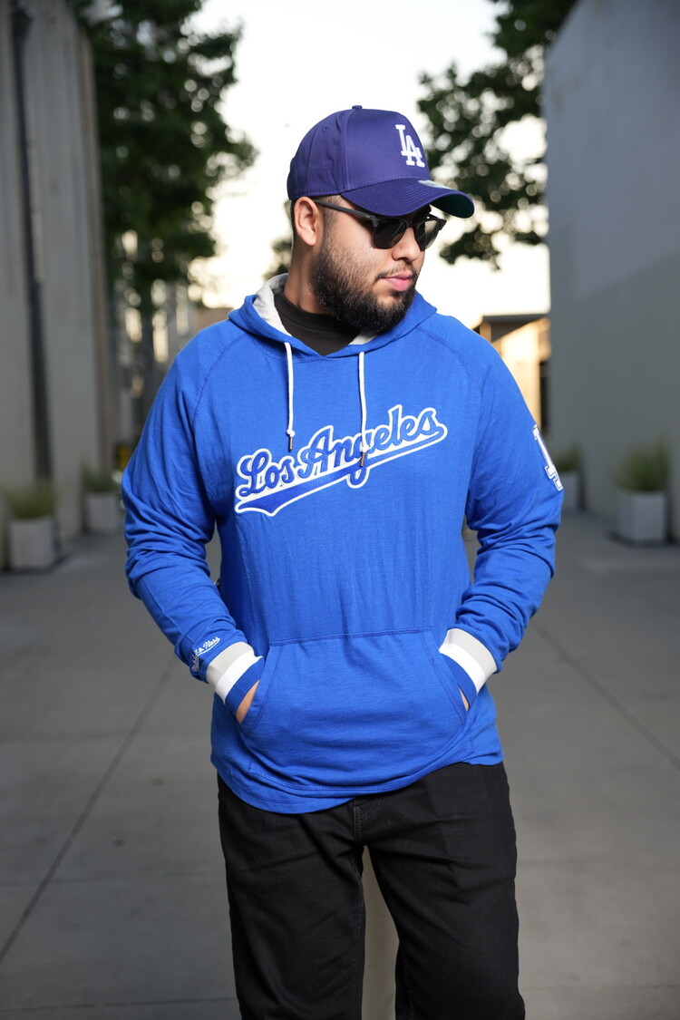 Mitchell and Ness LA M&N Royal Legendary Slub LS Hoodie