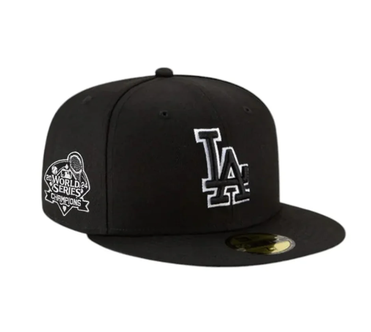 New Era LA Dodgers Black Black White 2024 World Series Champions