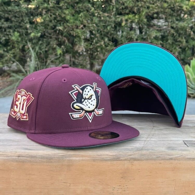 New Era Mighty Ducks Maroon 30th Anniv Teal UV