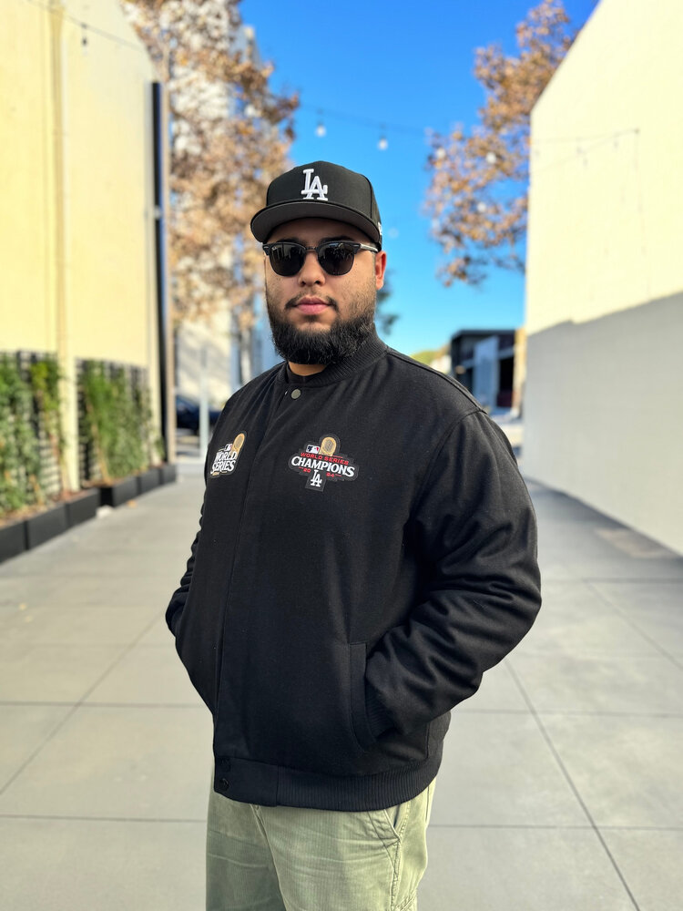 JH Design LA 2024 WS Champs Black Button Snap Wool/Nylon Reversible Jacket