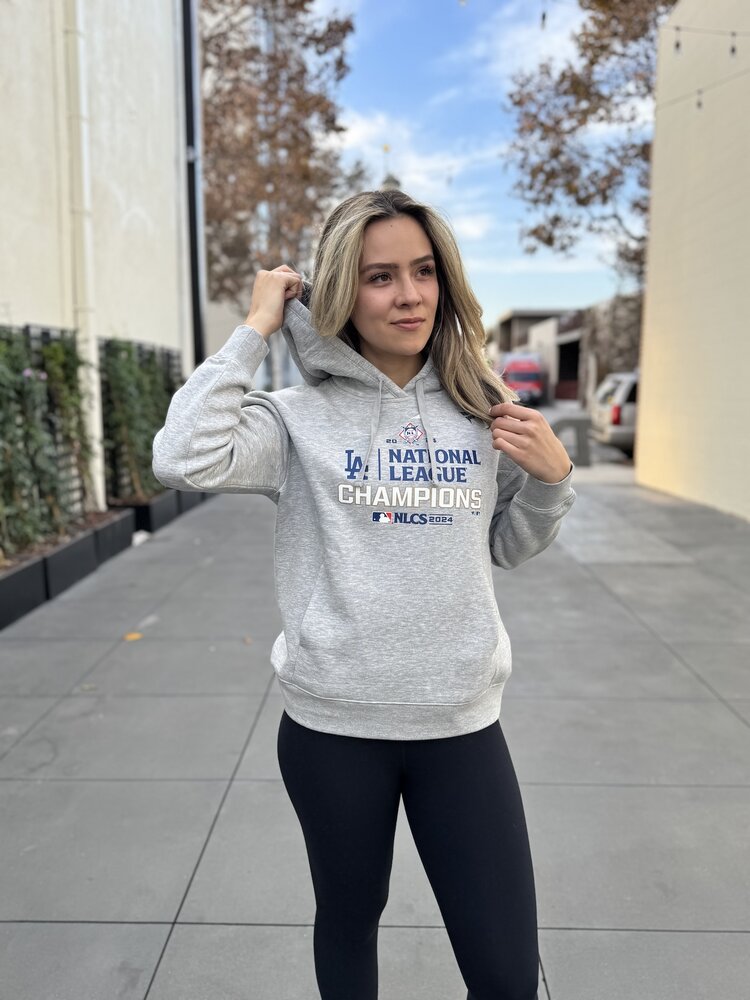 Fanatics Dodgers Women's Gray 2024 NLCS Locker Room Hoodie