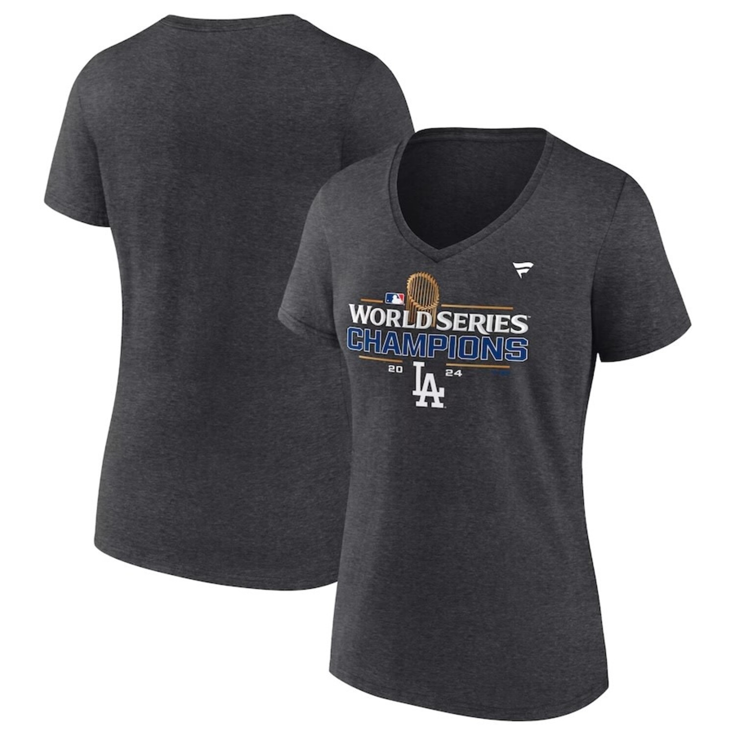 Dodgers W Charcoal 2024 WS Champs Locker Room T-Shirt - The Locker