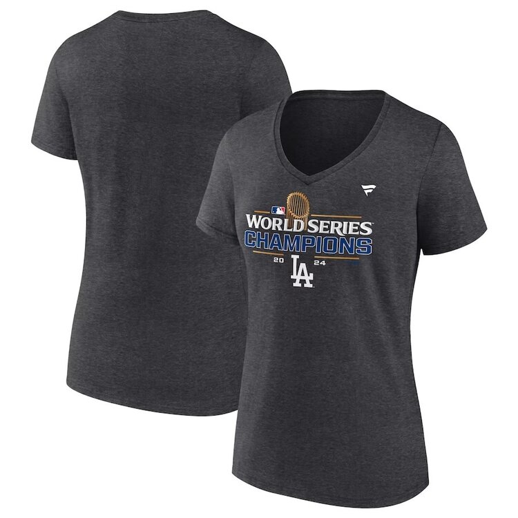 Fanatics Dodgers W Charcoal 2024 WS Champs Locker Room T-Shirt