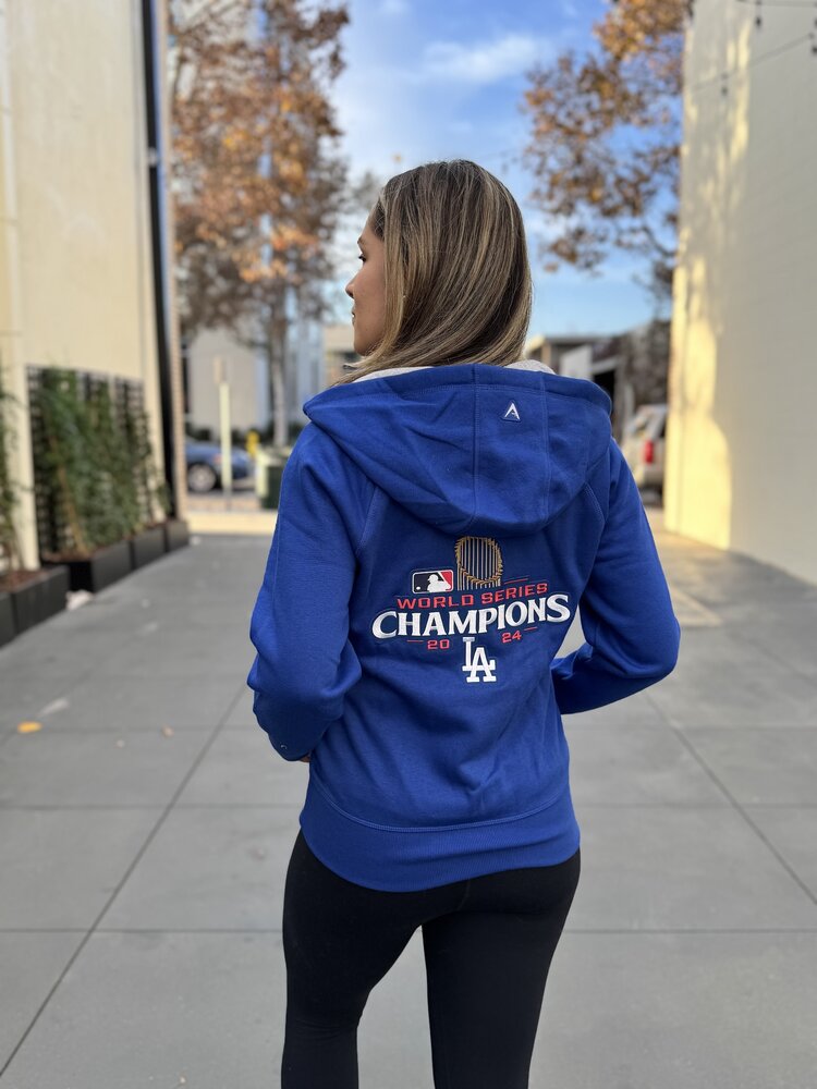 Antigua LA W 2024 World Series Champs Royal Full-Zip Hoodie