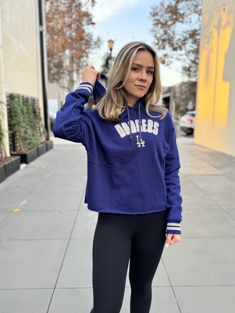 New Era Dodgers Women's NE Block+LA Royal Crop Hoodie
