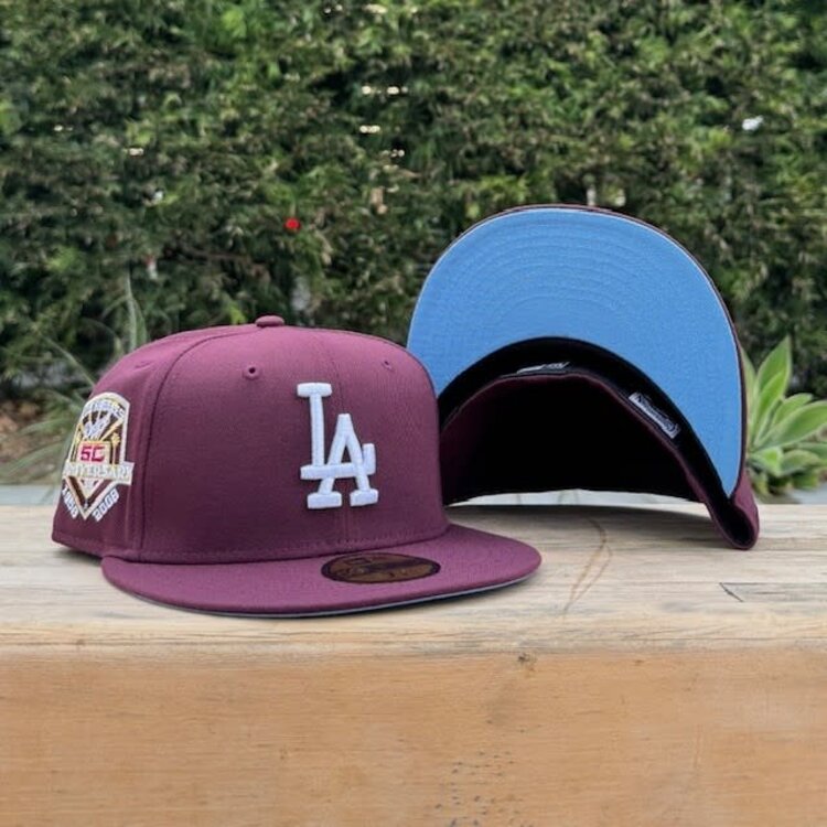 New Era LA Maroon 50th Anniversary Sky Blue UV Fitted