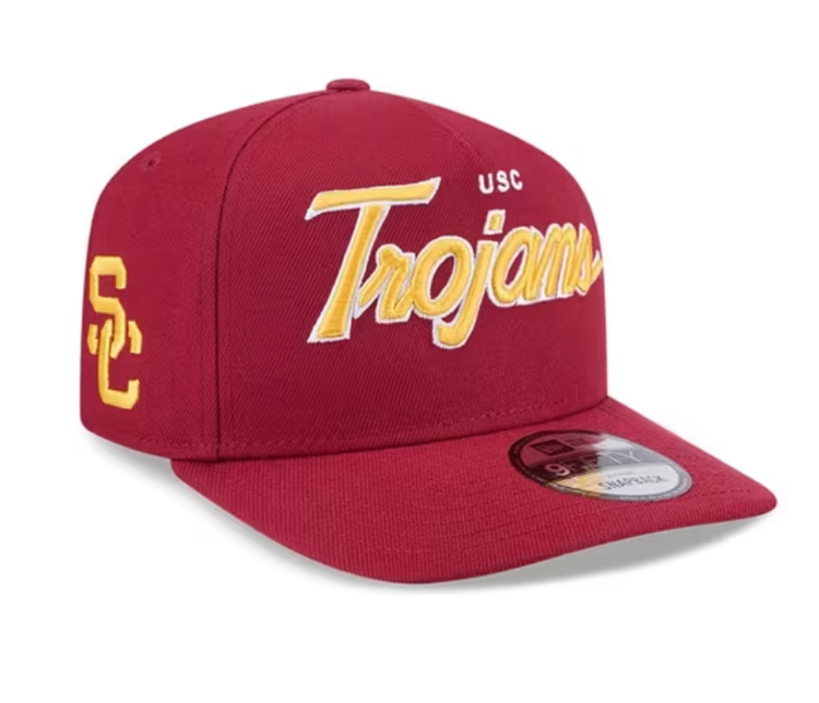 New Era USC Trojans Cardinal Script SC Side Patch 950  A-Frame