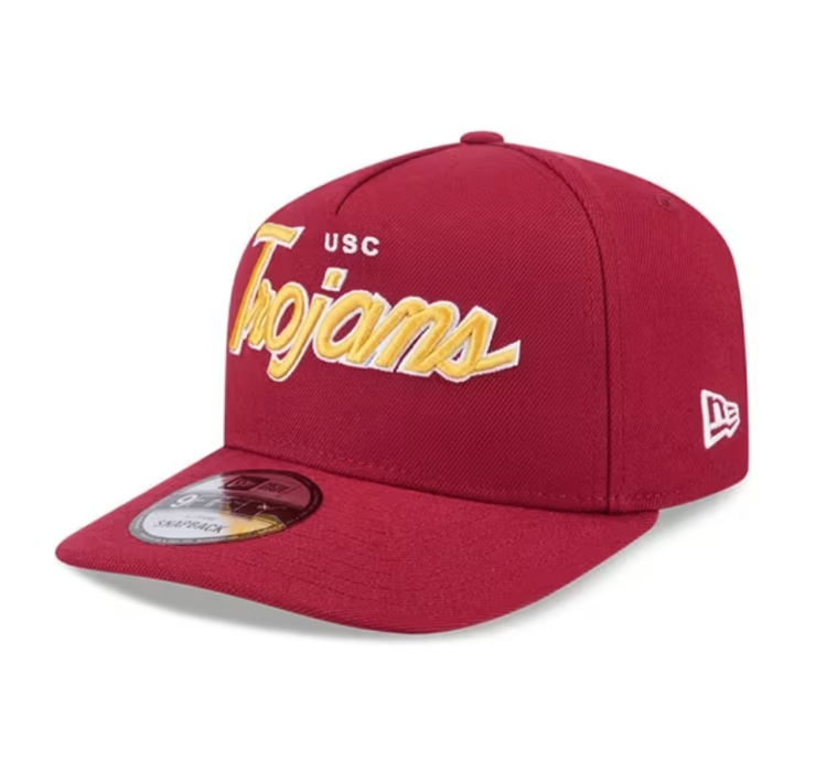 New Era USC Trojans Cardinal Script SC Side Patch 950  A-Frame